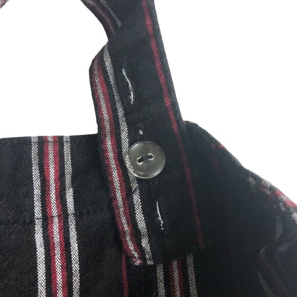 Hollister Dress Womens Small Black Red Striped Y2K Academia Grunge Mini Button - Picture 5 of 16